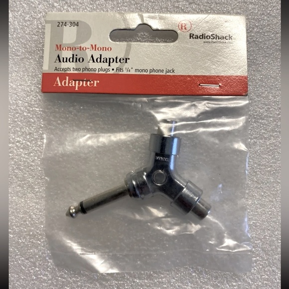 LOT OF 4 Radio Shack Male 1/4” Mono Phone Jack To Dual Female Phono Adapters - Picture 2 of 6